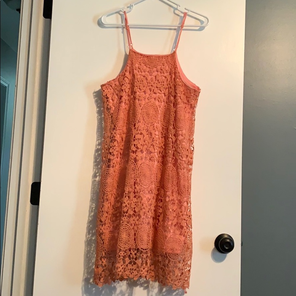 Alya coral lace dress